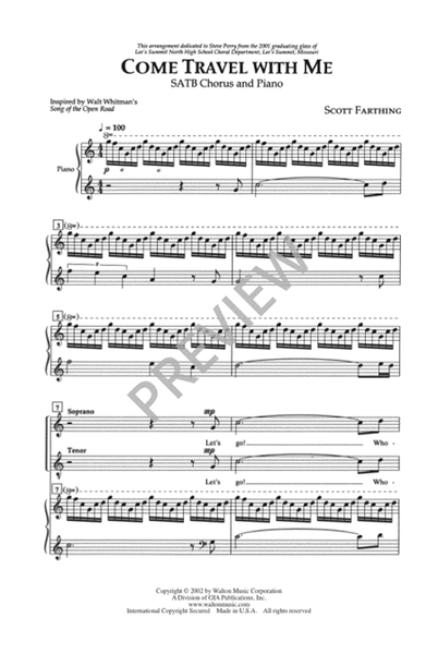 Come Travel with Me - SATB image number null