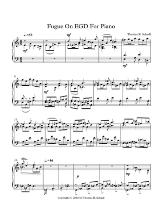 Fugue On EGD For Piano