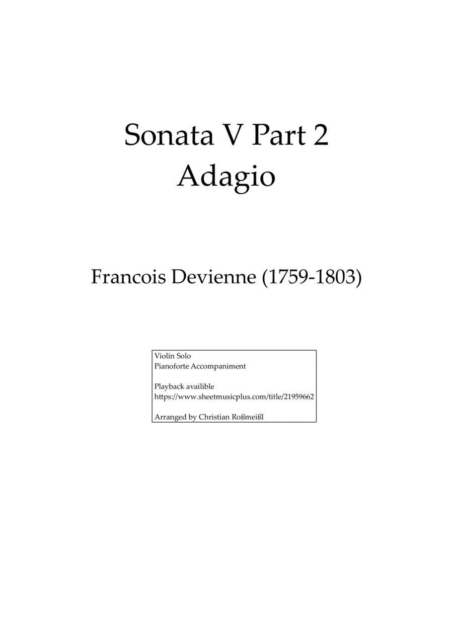 Devienne Sonata V Part 2 for Violin