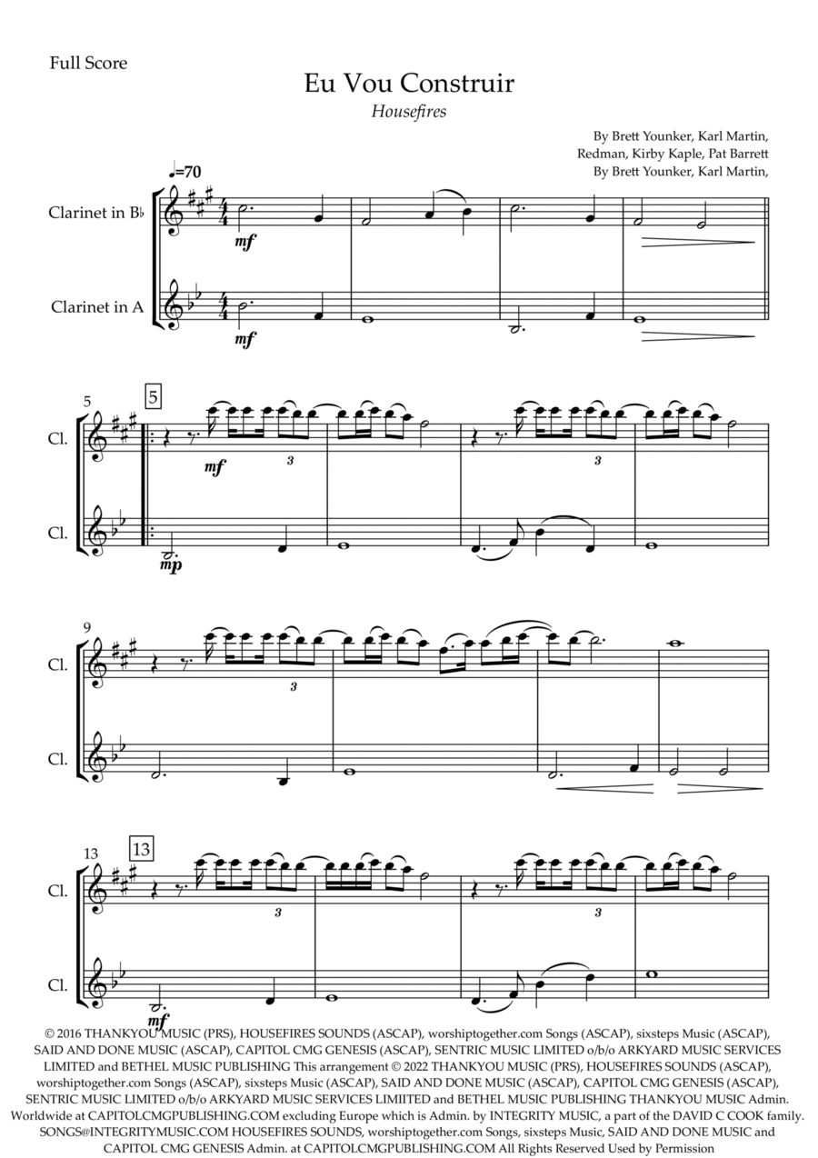Build My Life Build My Life Clarinet Duet scores gallery preview page 1