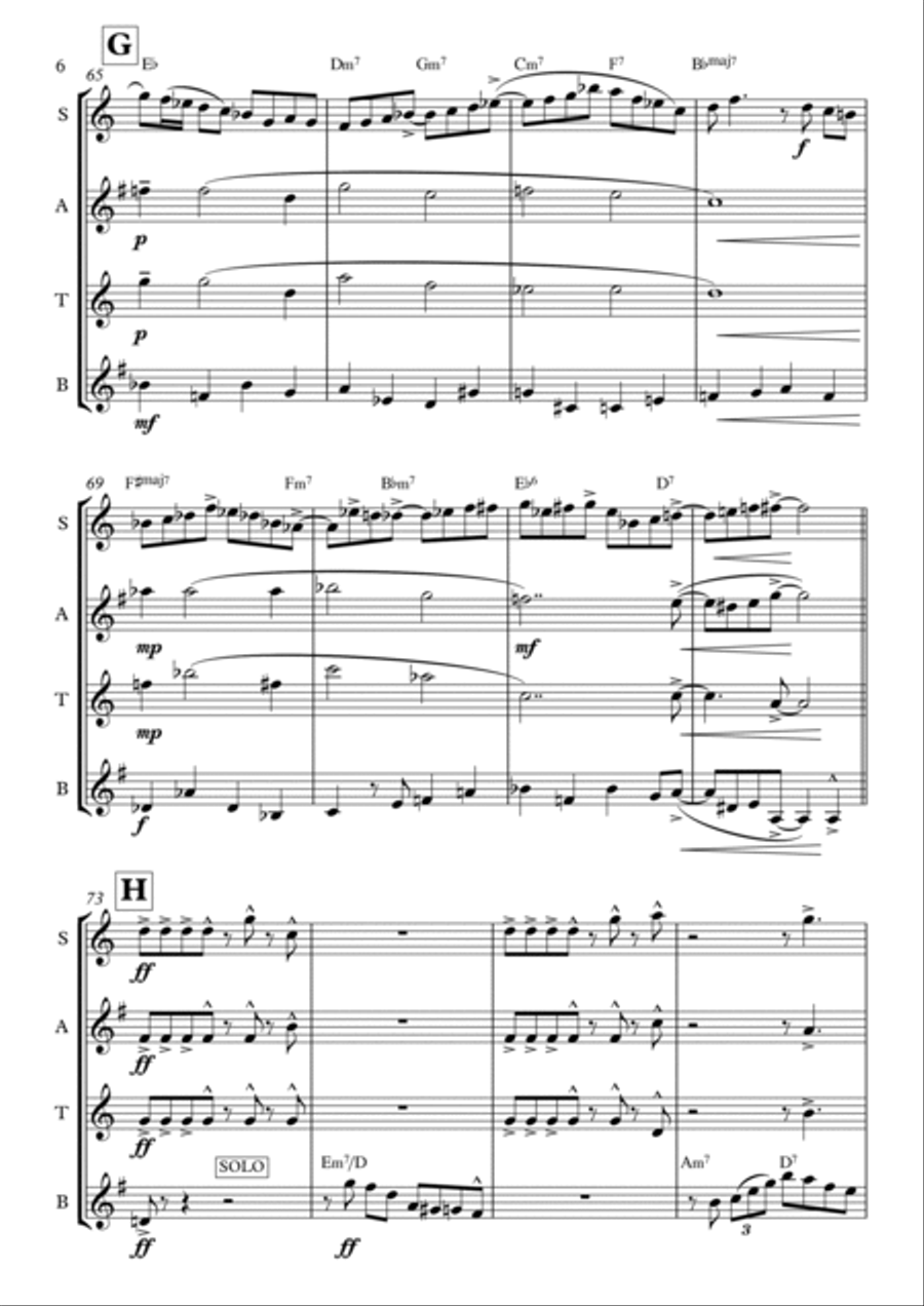 The Polar Express The Polar Express Saxophone Quartet scores gallery preview page 6