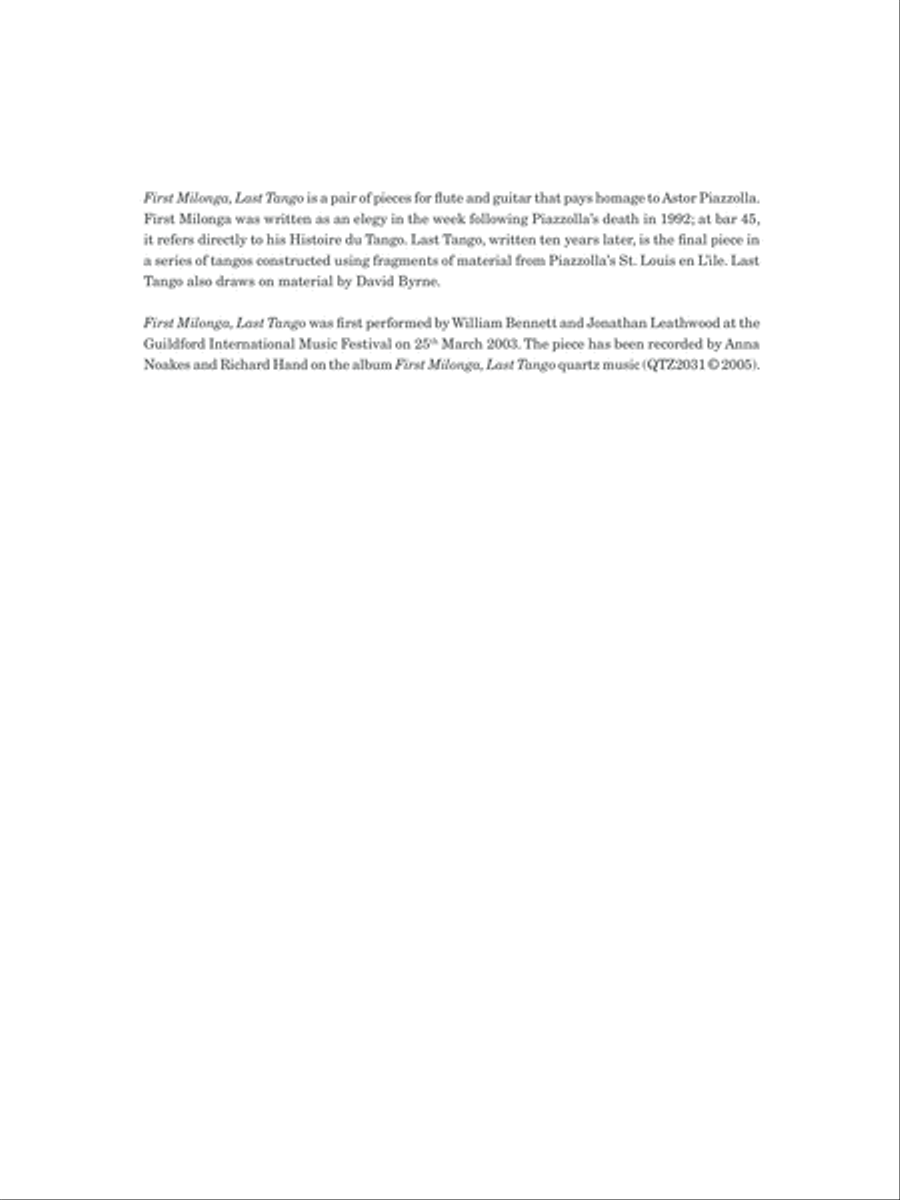 First Milonga, Last Tango Flute scores gallery preview page 2