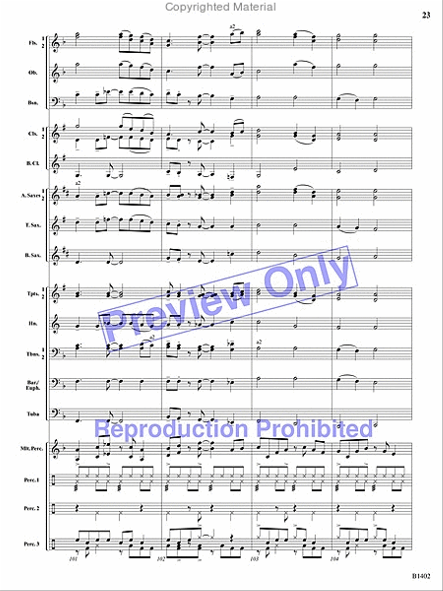 A Jammin' Caribbean Christmas Concert Band scores gallery preview page 22
