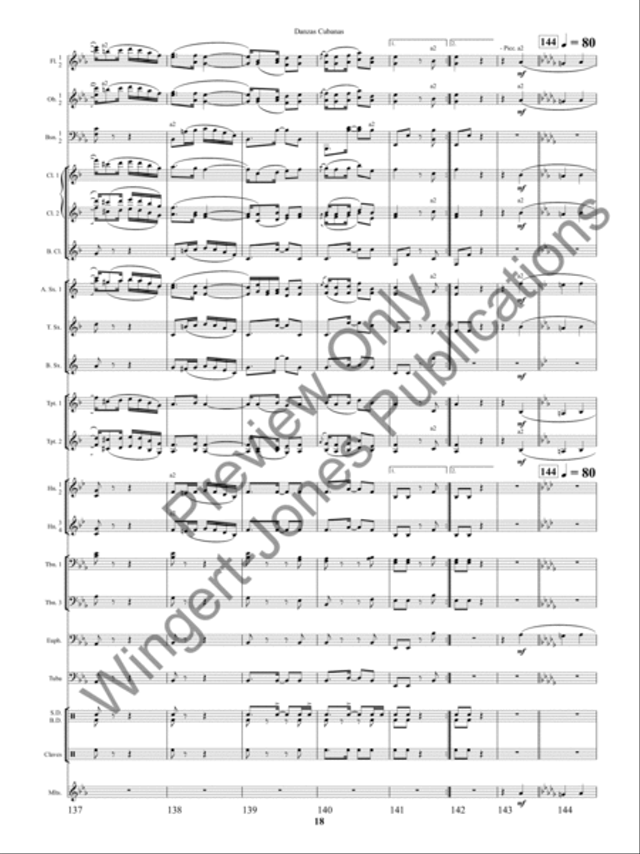 Danzas Cubanas Danzas Cubanas Concert Band scores gallery preview page 21