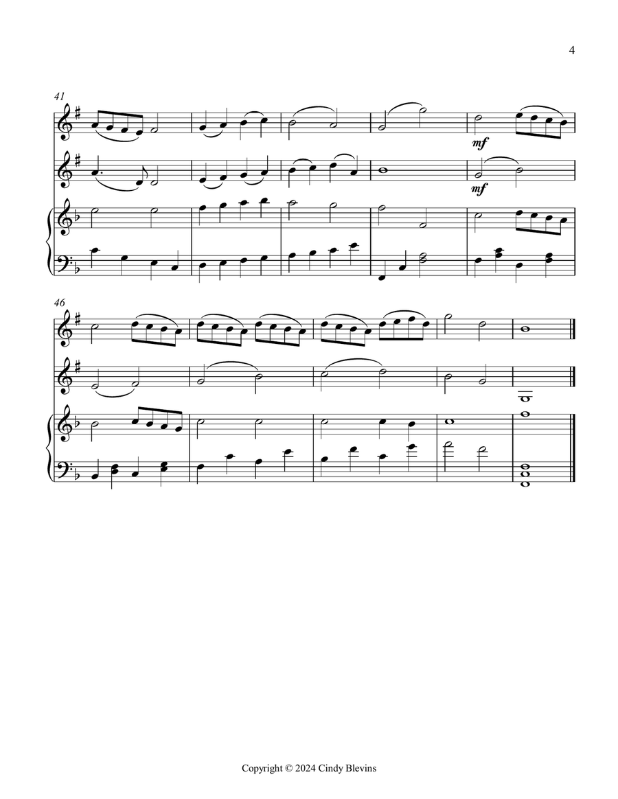 Angels We Have Heard on High, for Clarinet, Bass Clarinet and Harp Small Ensemble scores gallery preview page 5
