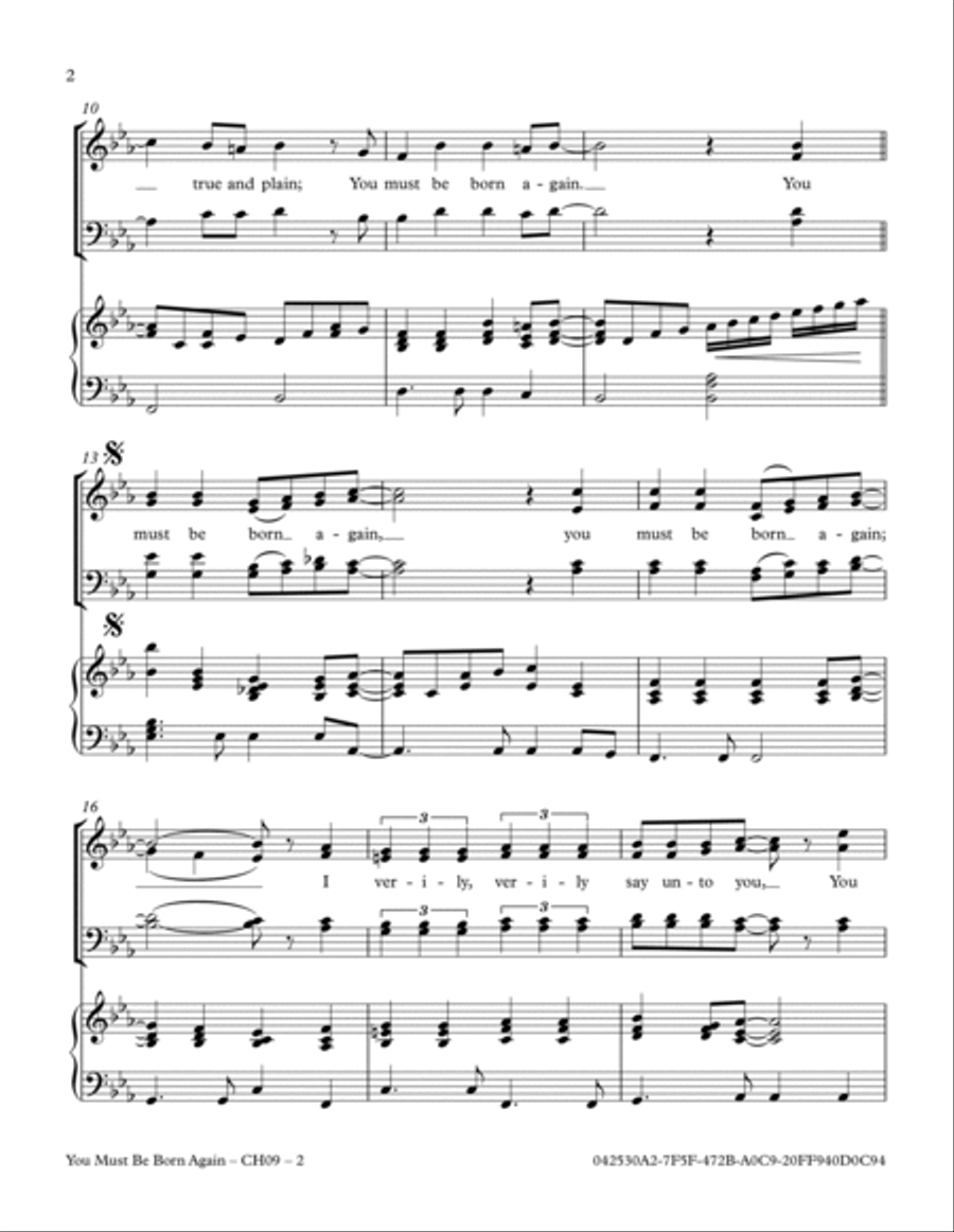You Must Be Born Again 4-Part scores gallery preview page 2