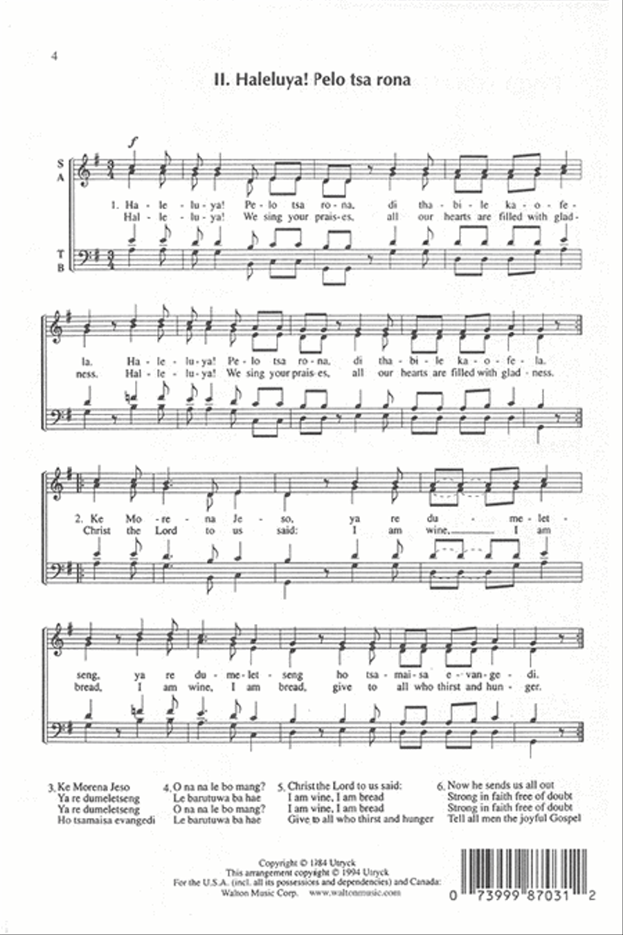 Two South African Freedom Songs 4-Part scores gallery preview page 3