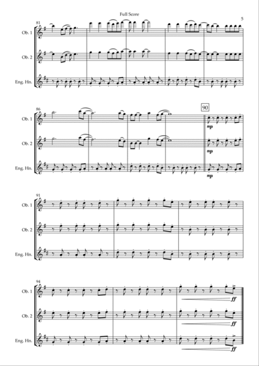 Viva La Vida Woodwind Trio scores gallery preview page 5