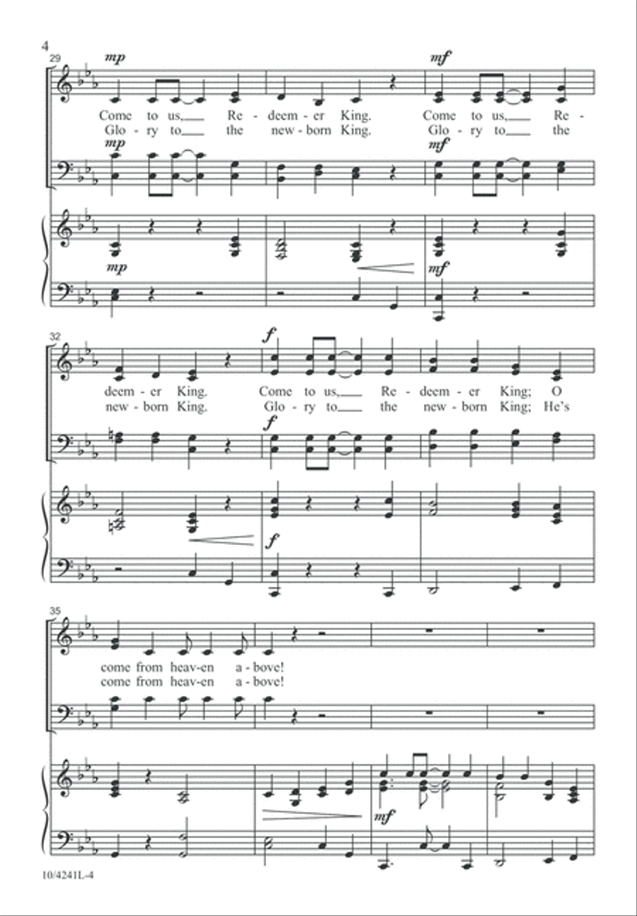 Come from Heaven Above 4-Part scores gallery preview page 4