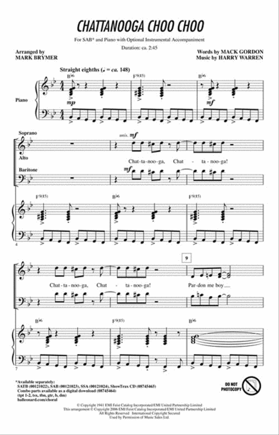 Chattanooga Choo Choo 3-Part scores gallery preview page 2