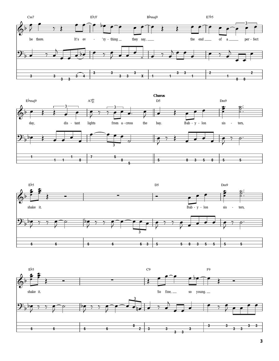 Babylon Sisters Acoustic Guitar scores gallery preview page 3