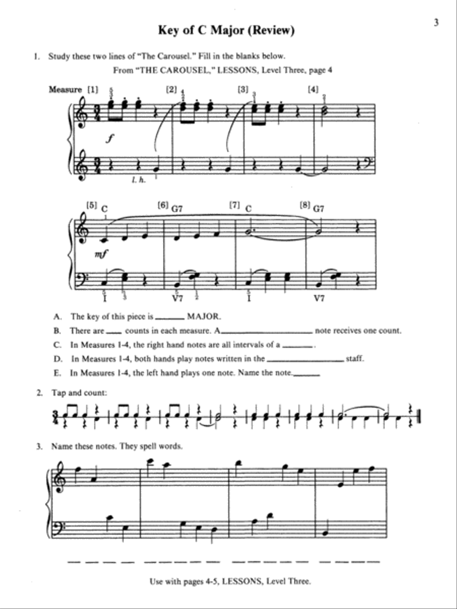 David Carr Glover Method for Piano Theory Piano Method scores gallery preview page 3