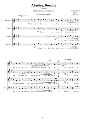 Absolve, Domine - Tractus for Choir SATB a cappella