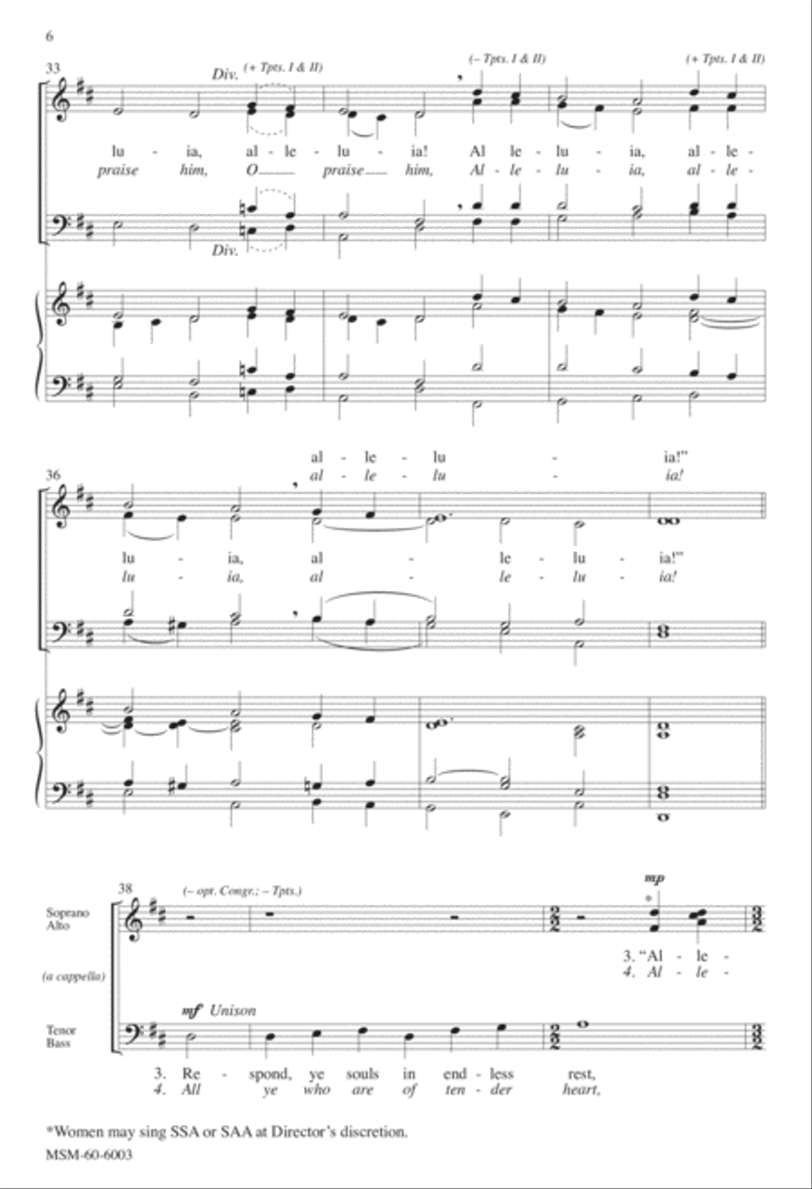Ye Watchers and Ye Holy Ones All Creatures of Our God and King SSATB scores gallery preview page 6