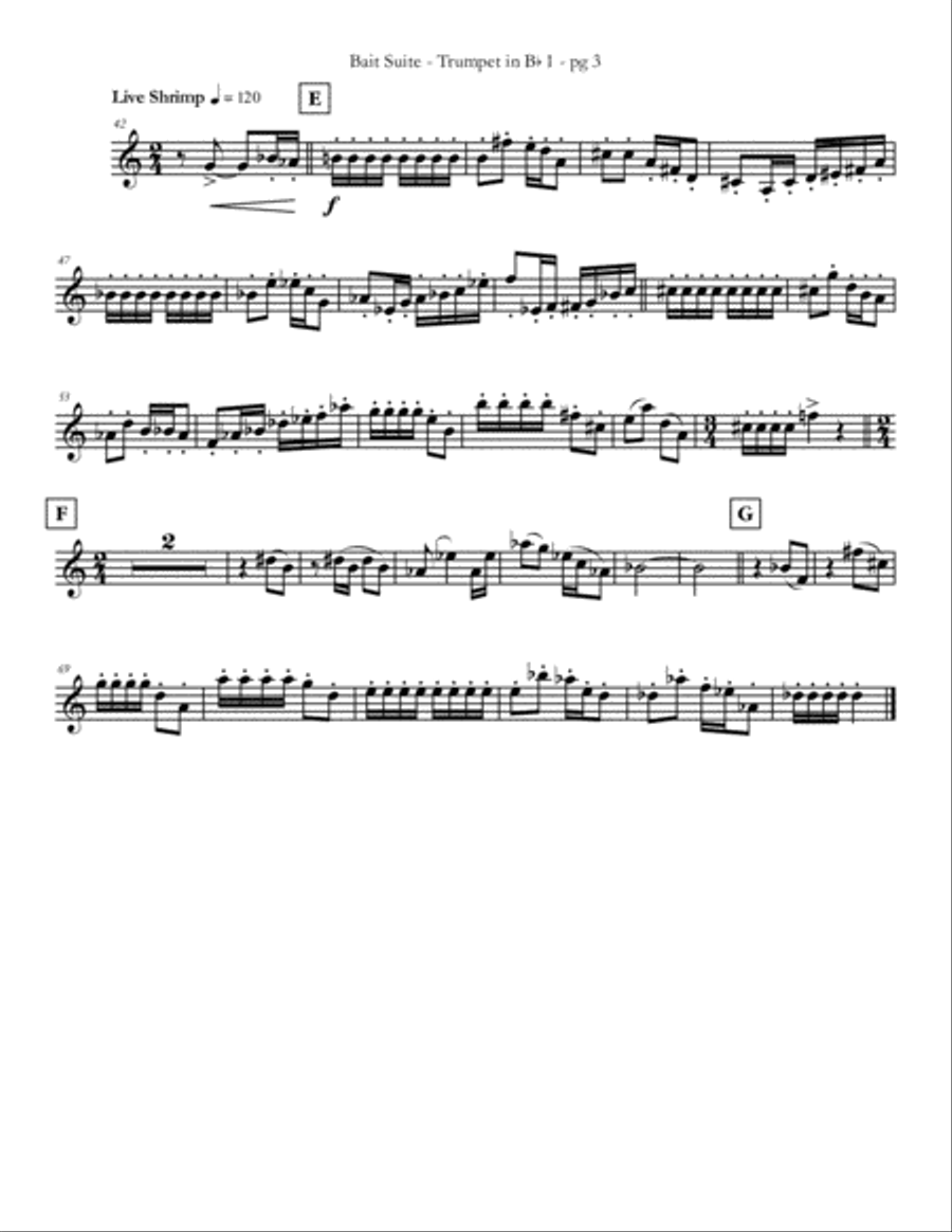 Bait Suite for Trumpet Trio by Eddie Lewis Trumpet Trio scores gallery preview page 4