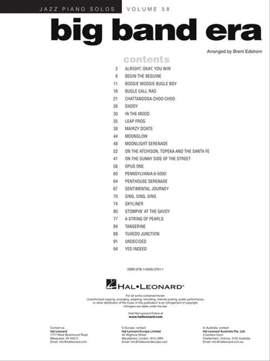 Big Band Era Piano Solo scores gallery preview page 3