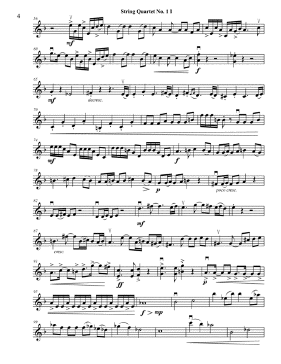 String Quartet 1 in D Minor - Second Violin String Quartet scores gallery preview page 4