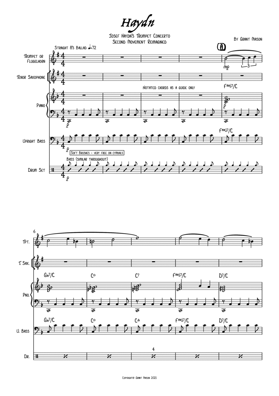 Haydn Jazz Ensemble scores gallery preview page 1