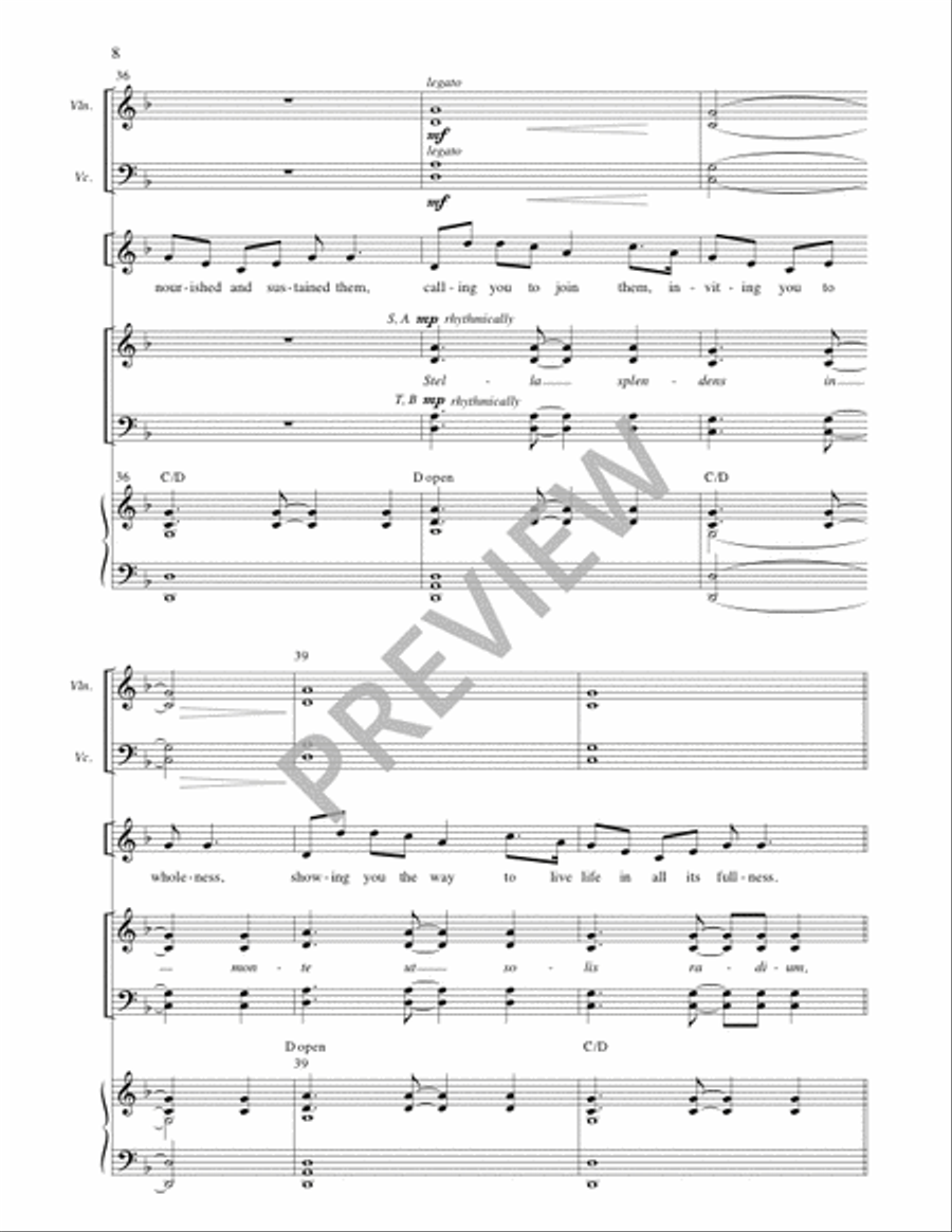 Stella Splendens - Full Score and Parts 4-Part scores gallery preview page 8