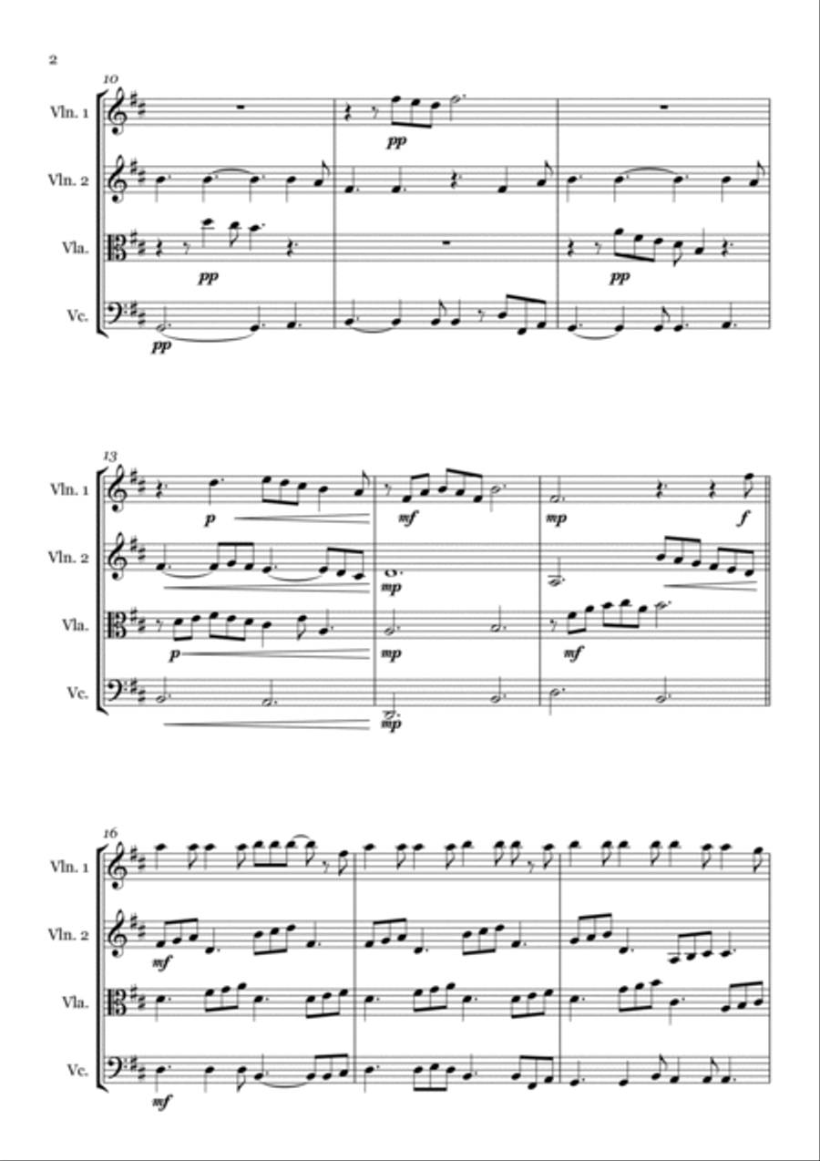 Hallelujah String Quartet scores gallery preview page 4