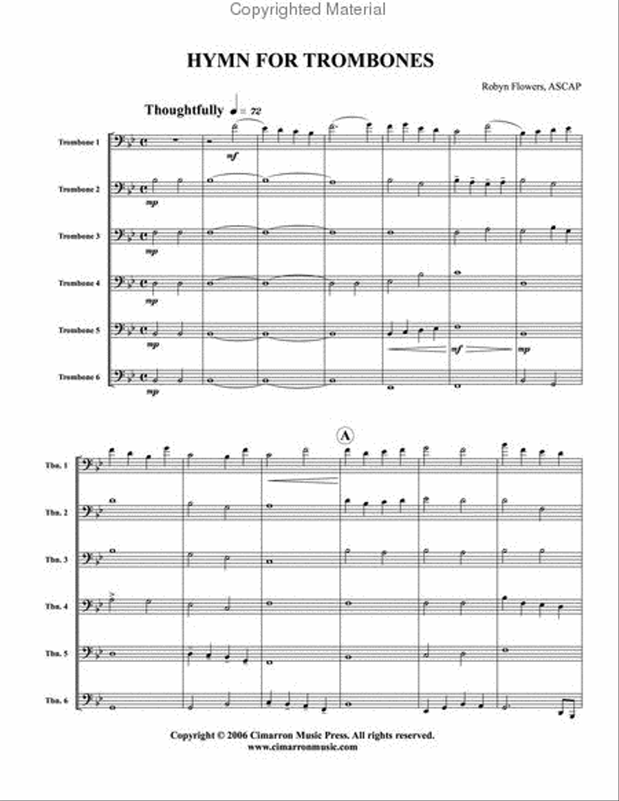 Hymn for Trombones Large Ensemble scores gallery preview page 2