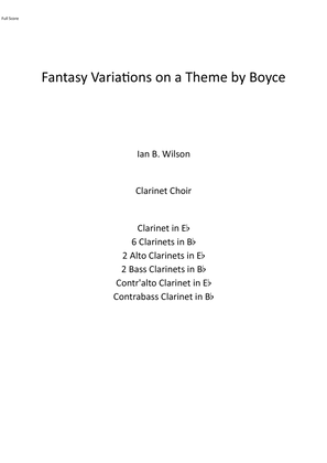 Fantasy Variations on a theme by Boyce