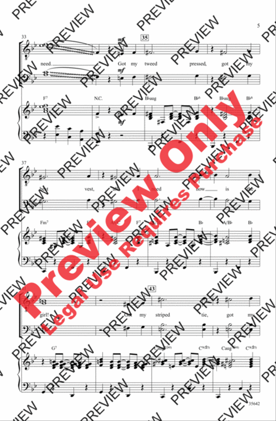 All I Need Is the Girl Men's Choir scores gallery preview page 5