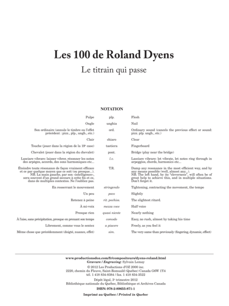 Les 100 de Roland Dyens - Le titrain qui passe