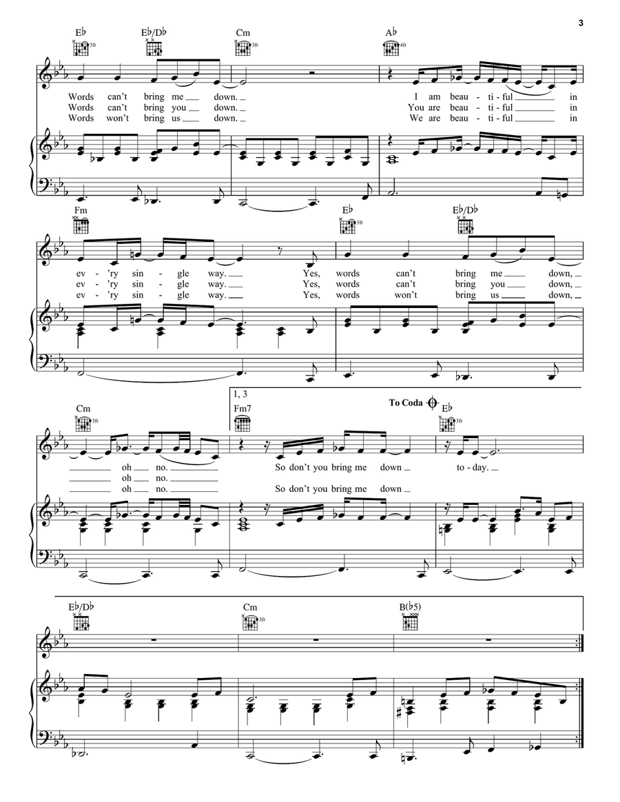 Beautiful Piano, Vocal, Guitar scores gallery preview page 3