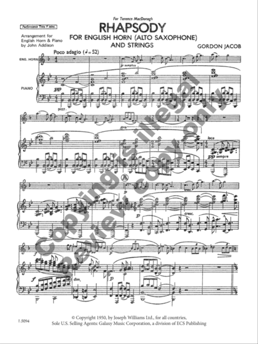 Rhapsody for English Horn & Strings Orchestra scores gallery preview page 8