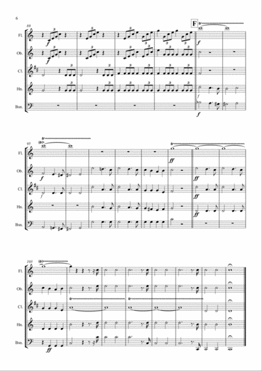 Mendelssohn: Incidental Music from A Midsummer Night's Dream Op.61.9.Hochzeitsmarsch -Wedding March Mendelssohn: Incidental Music from A Midsummer Night's Dream Op.61.9.Hochzeitsmarsch -Wedding March Woodwind Quintet scores gallery preview page 6