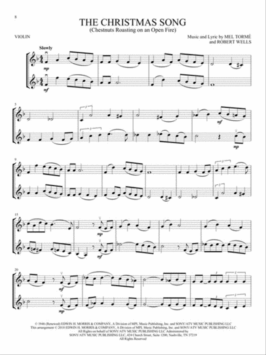 Christmas Favorites for Violin Duet String Duet scores gallery preview page 5