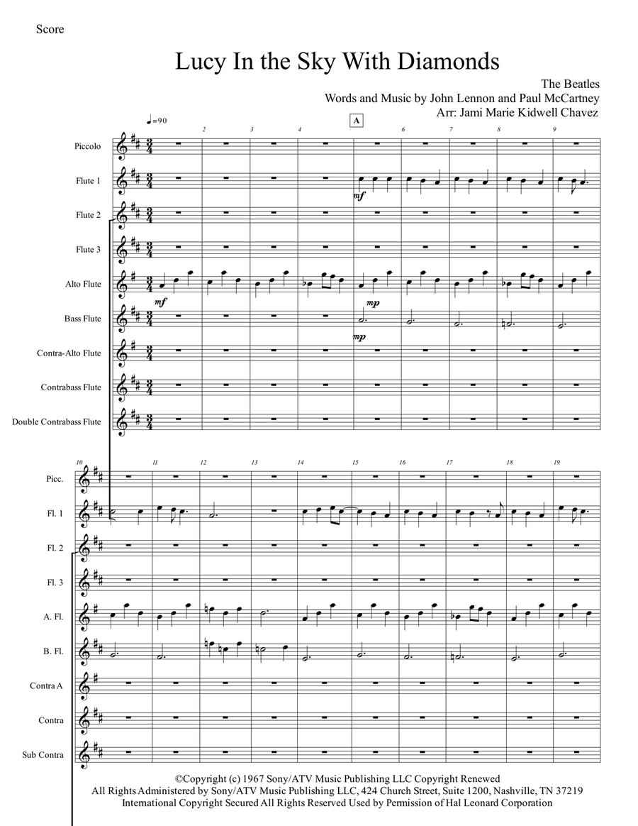 Lucy In The Sky With Diamonds Flute Choir scores gallery preview page 3