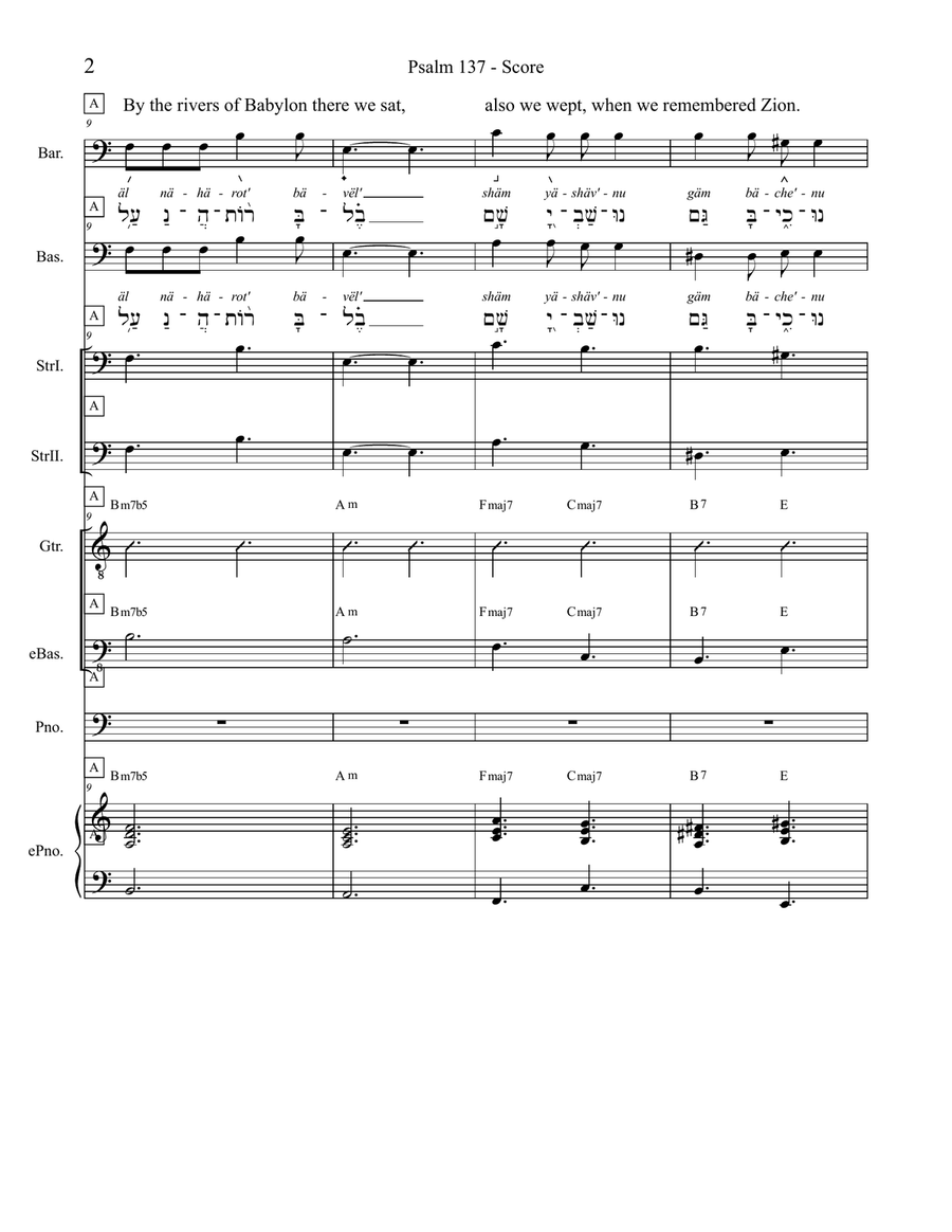 Psalm 137 - Score Only Psalm 137 - Score Only Small Ensemble scores gallery preview page 2