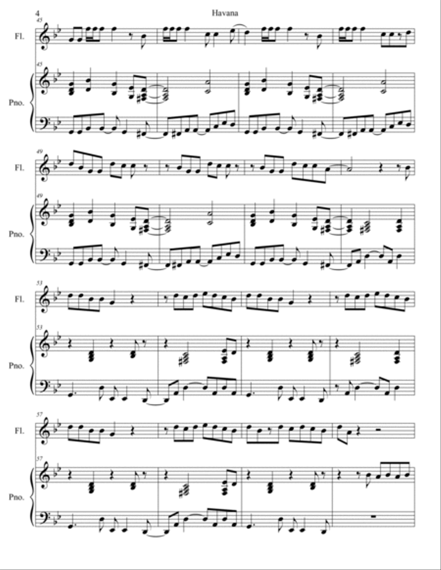 Havana Havana Flute Solo scores gallery preview page 5