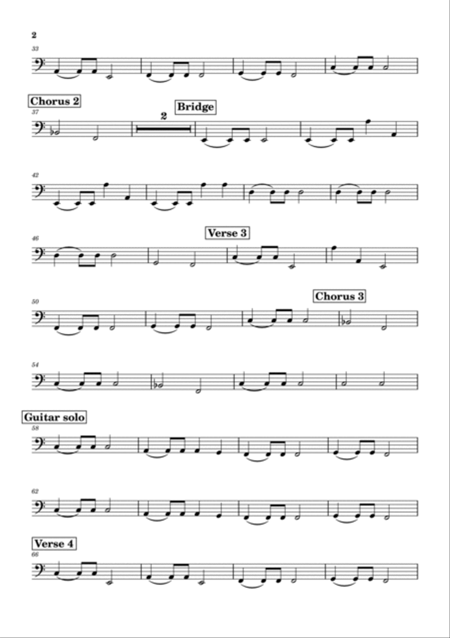 Love Hurts Bass Guitar scores gallery preview page 2