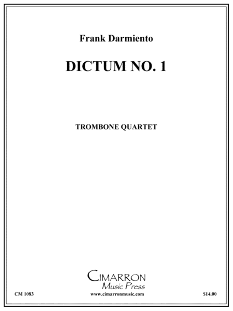 Dictum No. 1 Trombone Quartet scores gallery preview page 1