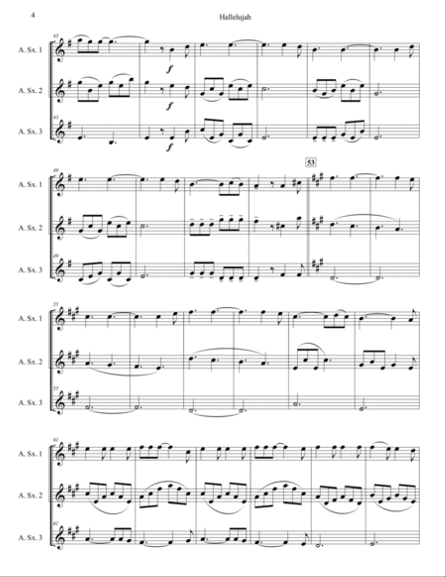 Hallelujah Woodwind Trio scores gallery preview page 4