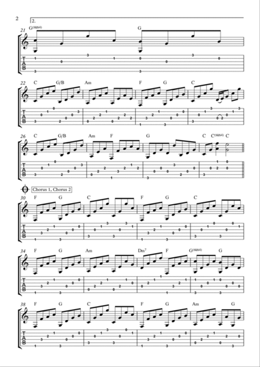 Love Me Love Me Guitar Tablature scores gallery preview page 2