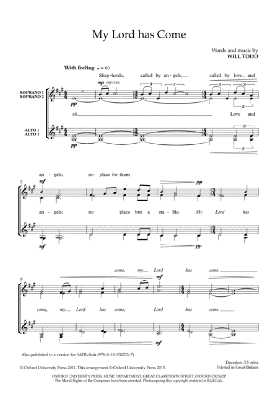 My Lord has Come My Lord has Come SSAA scores gallery preview page 2