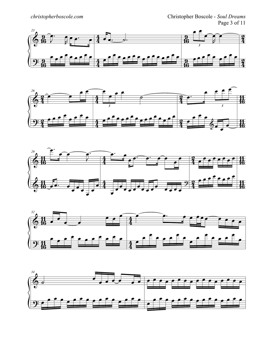 Soul Dreams Piano Solo by Christopher Boscole Piano Solo scores gallery preview page 3