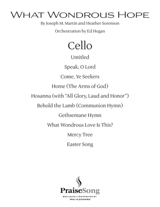What Wondrous Hope (A Service of Promise, Grace and Life) - Cello