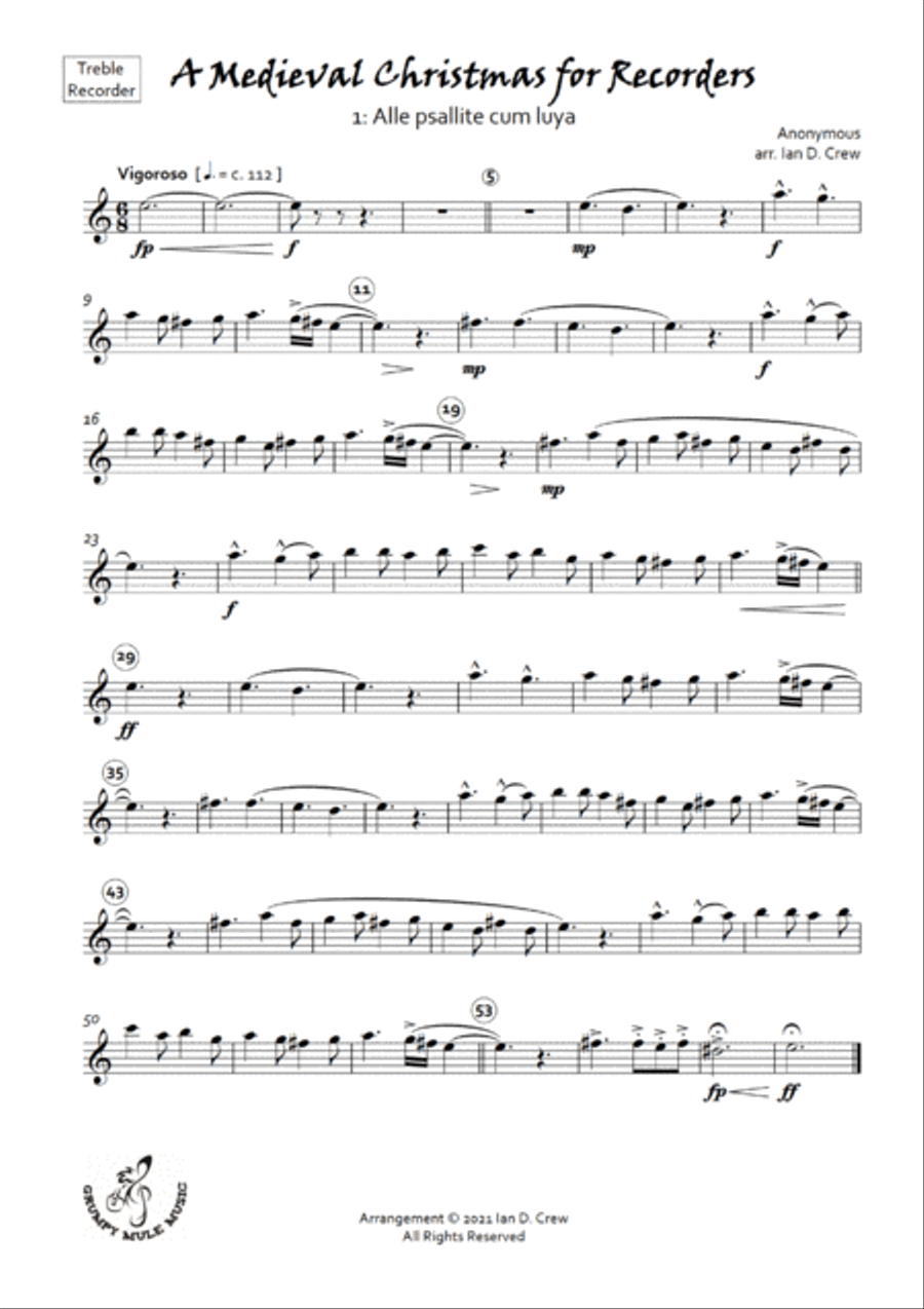 A Medieval Christmas for Recorders Small Ensemble scores gallery preview page 6