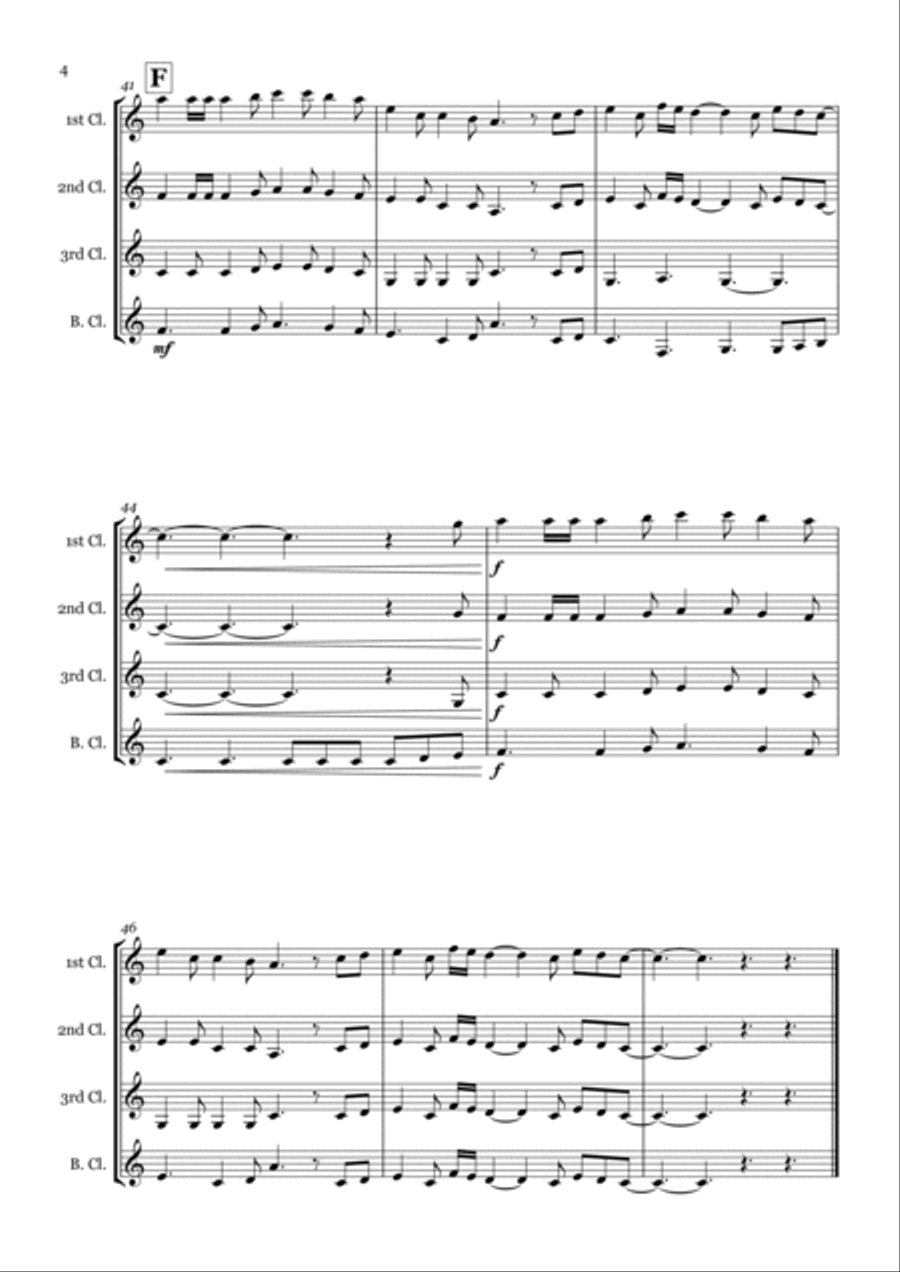 Fairytale Of New York Clarinet Quartet scores gallery preview page 4