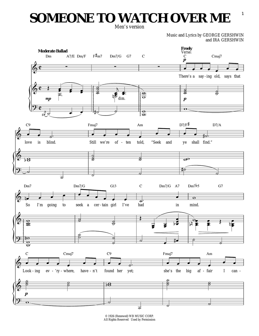 Someone To Watch Over Me (from Oh, Kay!) [Men's version] Baritone Horn TC scores gallery preview page 1