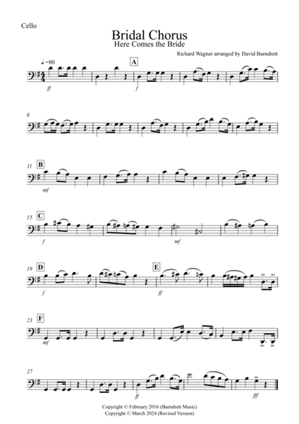 Bridal Chorus "Here Comes The Bride" for Cello and Double Bass Duet image number null