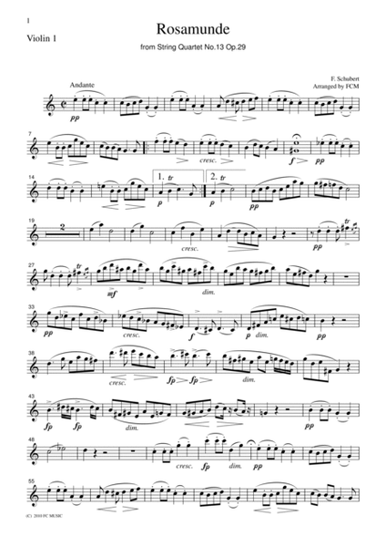 Schubert Rosamunde String Quartet No.13 Op.29, 2nd mvt., CS005