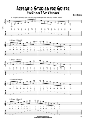 Arpeggio Studies for Guitar - The E Minor 7 Flat 5 Arpeggio