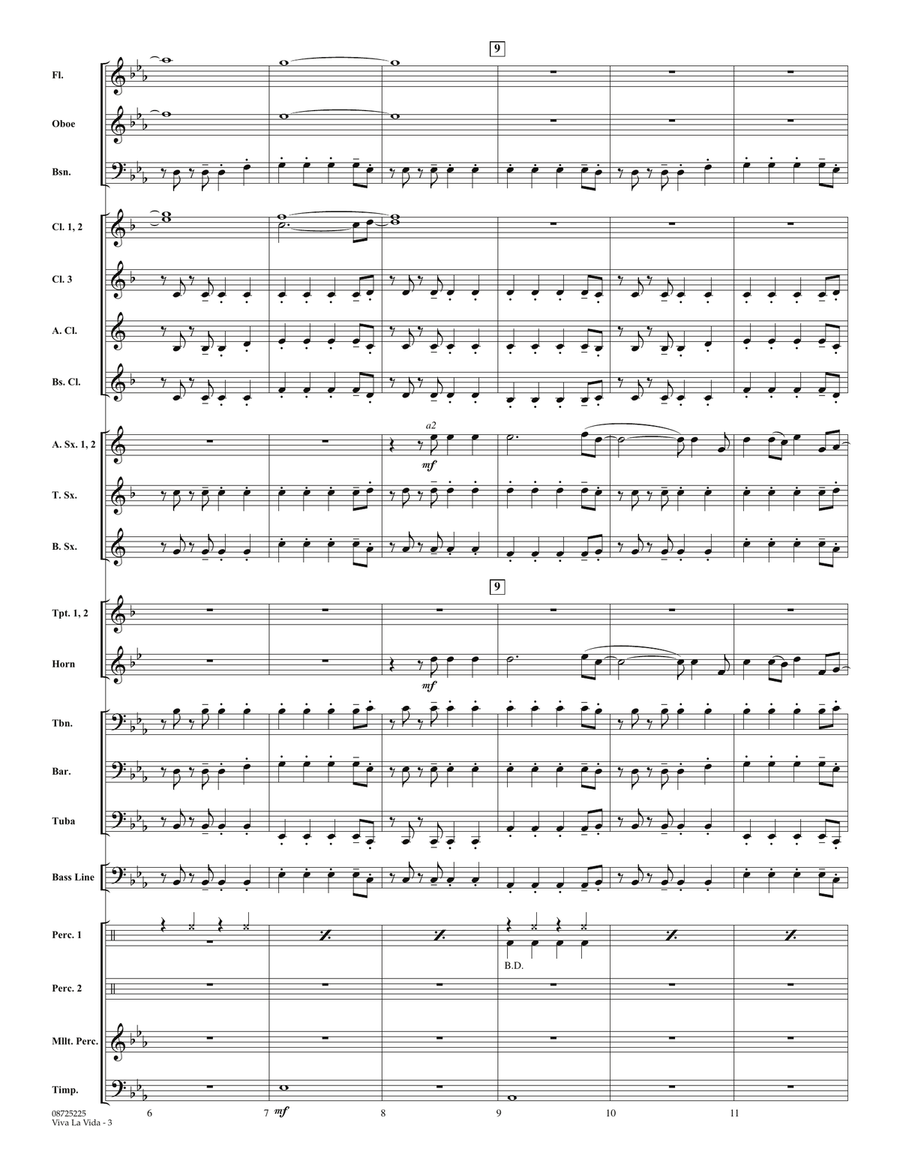 Viva La Vida - Full Score Concert Band scores gallery preview page 3