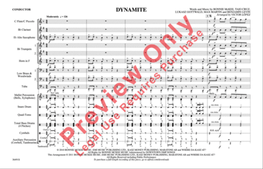 Dynamite Dynamite Marching Band scores gallery preview page 2